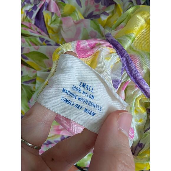 Vintage Mistee sheer nylon long oversized floral nightie nightgown - Picture 8 of 8